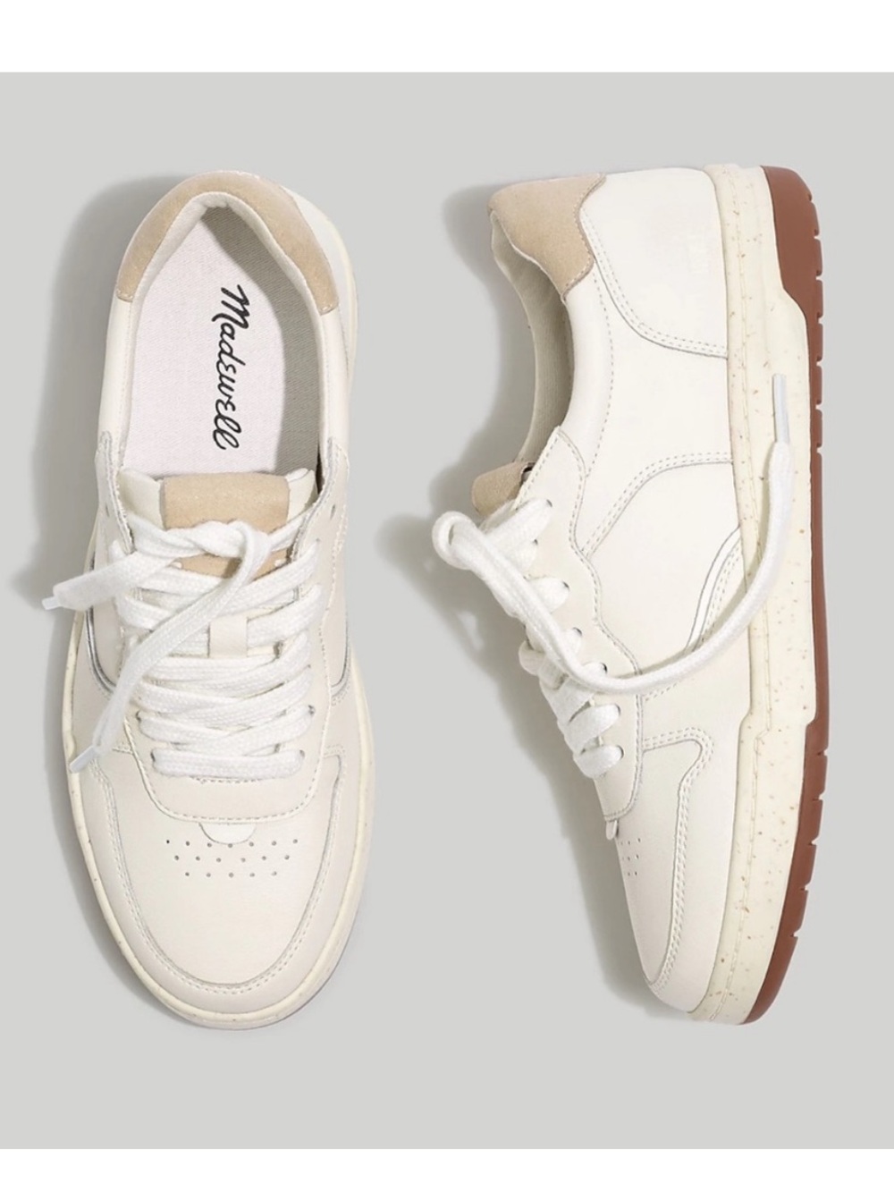 Madewell Off-White Leather Low-Top Sneakers